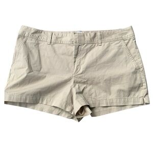 GAP Women’s Size 16 City Shorts Khaki 97% Cotton 3% Spandex Elastic Slash Pocket